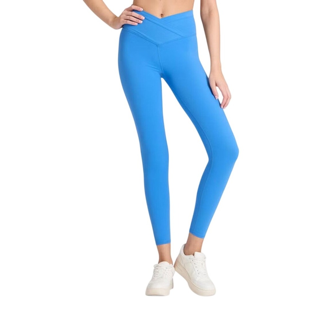 JoyLab Women's Blue High Rise Crossover 7/8 Athletic Leggings Size XXS